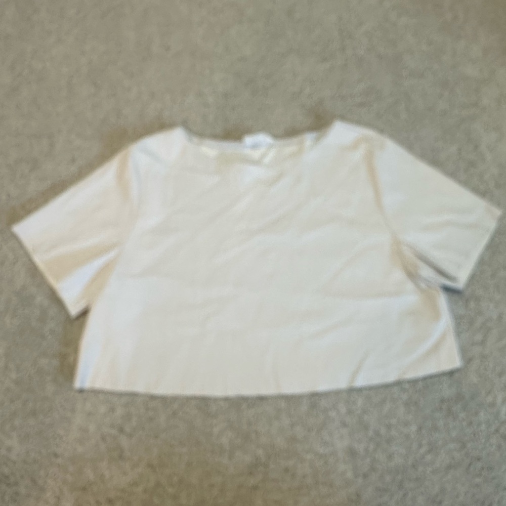 Zenana Outfitters Leather-Like Cropped Tee